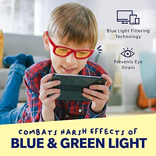 יום ולילה משקפיים לילדים ואביזרי משחקים-ניתן לכיפוף, ללא מרשם, חוסמי אור כחול לזמן מסך בטוח / הגנה על מסנן אולטרה