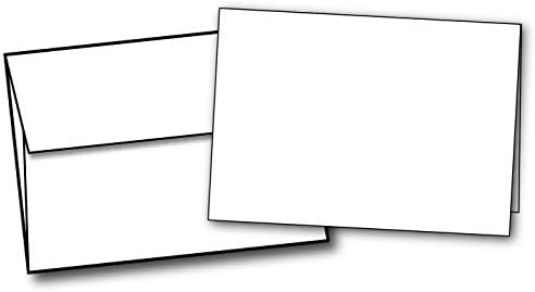 5 1/2 איקס 8 1/2 כרטיסים לבנים ריקים עבים במיוחד עם מעטפות-חבילת סט 100-נייר כיסוי עבה של 100 ק ג-כרטיסים מתקפלים