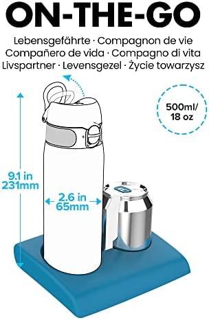 Ion8 הוכחת דליפה בקבוק מים דק, BPA בחינם, ספורט, 500 מל 18 גרם