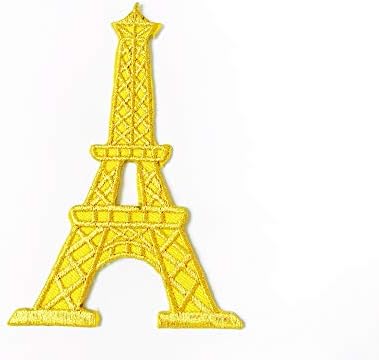 מגדל אייפל פריז צרפת צרפתית ציון דרך זהב זהב חמוד אפליקציה תפור ברזל על תיקון לתיקי כובע שקיות ג'ינס תלבושת