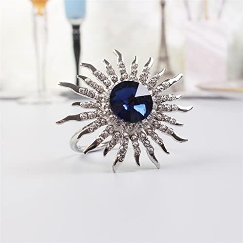 N/A 12 חלקים חתונה דיו כחול לוויין מפית טבעת מפית חמניות אבזם מפית יהלום טבעת מפית