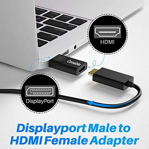 DisplayPort ל- HDMI מתאם 3 חבילה 4K מחשב DP מצופה זהב-כיווני לכיוון זהב ל- HDMI צג ממיר זכר לנקבה