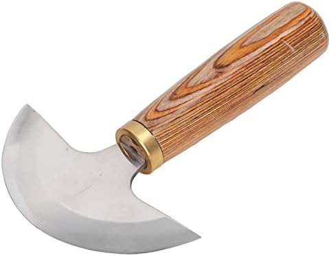 סכין חיתוך עור ליטוש עדין בקרה קלה חצי סכין עור עגול חצי סכין עם ידית עץ.