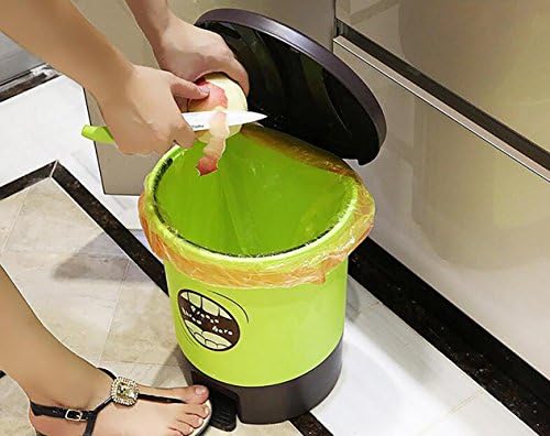 פחי אשפה דוושות פלסטיק יצירתי עם כיסוי פח אשפה לחדר אמבטיה ביתי סלון מטבח, 6 ליטר