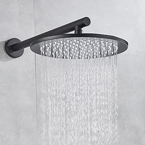 שחור מקלחת מגופים סט, קיר רכוב מקלחת גשם מערכת עגול מקלחת קומבו סט עם גבוהה לחץ מקלחת ראש כף יד