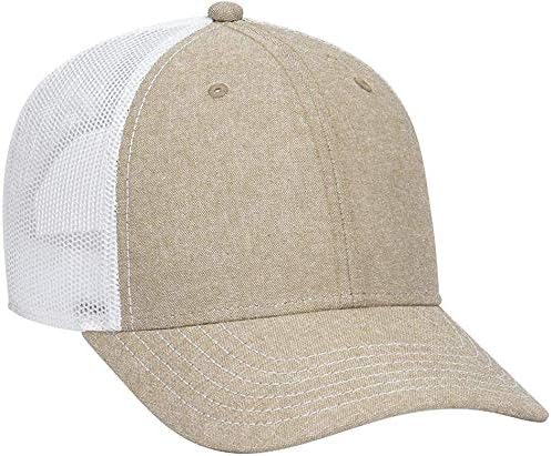 אפר פין פרופיל נמוך כותנה תערובת צ'אמברי רשת גב כובע בייסבול סנאפבק מתכוונן