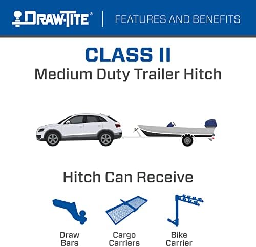 Draw-Tite 249820 Class 1 Trainer Hitch, Mounte Mounte Mount 1.25 אינץ 'כלול, שחור, תואם לשנים 2019-2021