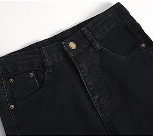 נשים גבוהה מותן קרע סקיני ג 'ינס ג' וניורס במצוקה עיפרון ג 'ינס מכנסיים קלאסי רזה שטף למתוח ז' אן מכנסיים