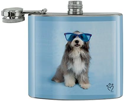 כלב רועים מזוקן קולי כלב ענק כחול משקפי שמש נירוסטה 5 עוז ירך לשתות כליות בקבוק