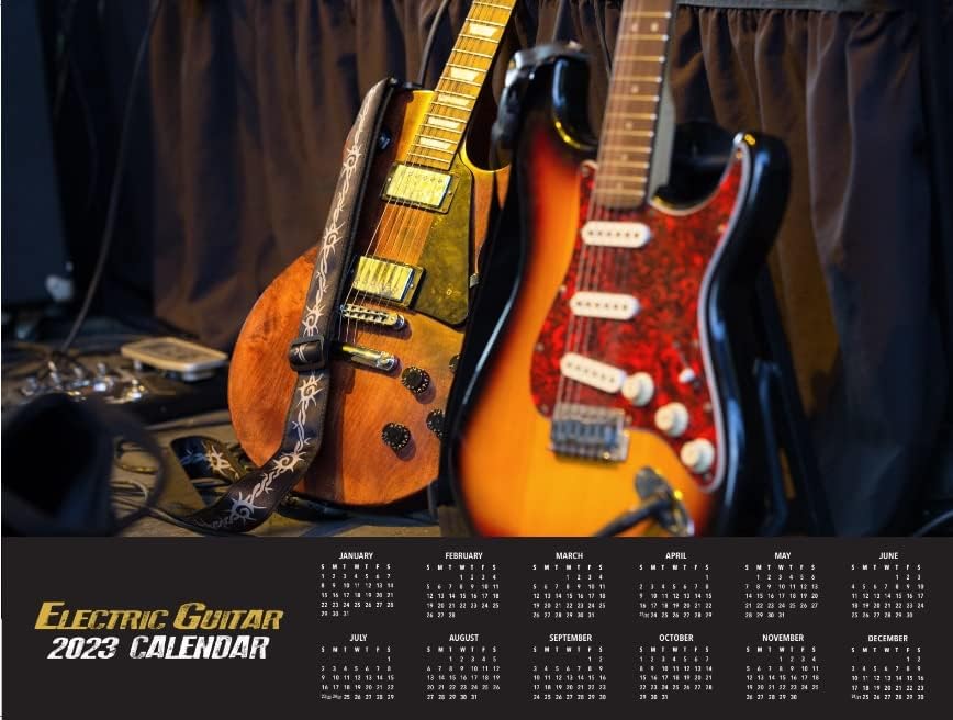 2023 גיטרה חשמלית דלוקס קיר לוח שנה - 16 חודשים