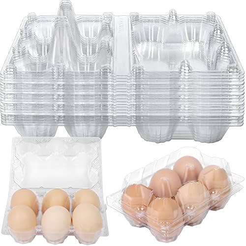 אני מציע סופר 60 חבילות קרטוני ביצים, פלסטיק 6 קרטון ביצים ברור ידידותי לסביבה קרטוני ביצים לשימוש חוזר לביצי