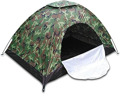 אוהל חוף הסוואה לאוהל, אוהל קמפינג מוקפץ עם הגנה על UV למערכת משודרגת 3-4 אנשים, אטום לרוח ועמיד