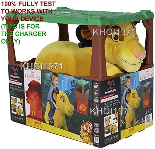Khoi1971 מטען קיר מתאם AC מתאם כוח תואם ל- Dynacraft 8805-16 Lion King Cub Simba Plush Jungle Den Ride