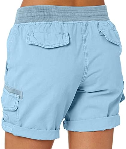 BMISEGM נשים LEDERHOSEN נשים מכנסי מטען קצרים קיץ טיולים רופפים מכנסיים קצרים ברמודה עם כיסים