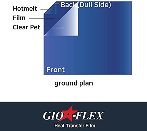 העברת חום של Gio-Flex PU ויניל 10 x12 -20 גיליונות צבע לבן HTV דבק ויניל ברזל-על העברת DIY