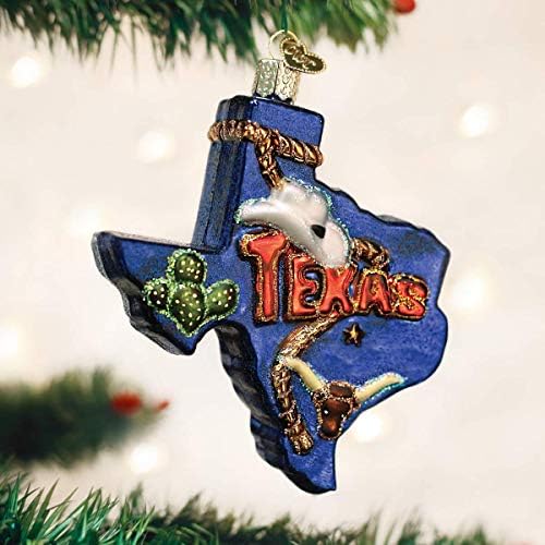 העולם הישן קישוטי חג המולד: ארצות הברית זכוכית מנופחת קישוטי עץ חג המולד, טקסס
