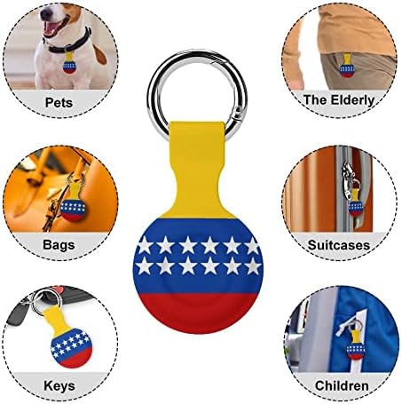 דגל של גראן קולומביה מודפס סיליקון מקרה עבור תגי אוויר עם מחזיק מפתחות מגן כיסוי אוויר תג מאתר גשש