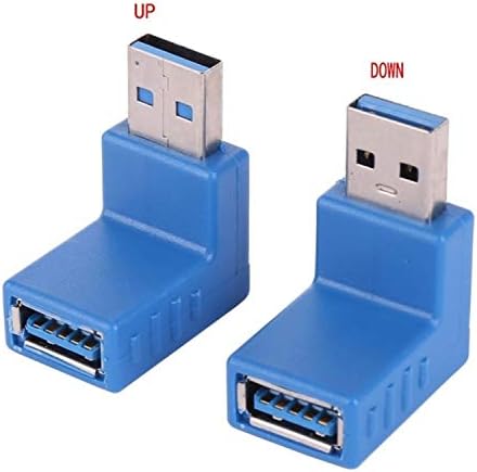 מתאם USB 2 PCS בצורת L USB 3.0 זכר לנקבה לנקבה 90 מעלות את מתאם מחבר הכבלים של תקע תקע של 90 מעלות.