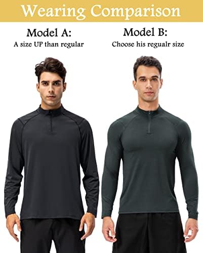 חולצות גברים 1/4 רוכסן שרוול ארוך שרוול ארוך ריצה אתלטי ריצה חורפית כושר דקי