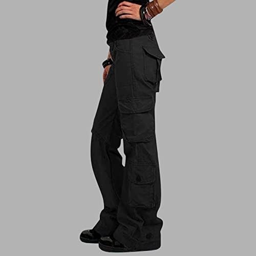 מכנסי מטען זלובה, מכנסי מטען רחבים נשים מכנסיים וינטג 'עם כיסים מכנסי רגל רחבים מכנסיים ארוכים