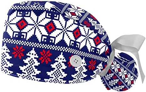 כובע עבודה עם כפתורים אחות כובע בופנט כובע שלג חמוד כובע סקראף שמח על חג המולד קרצוף אדום לנשים