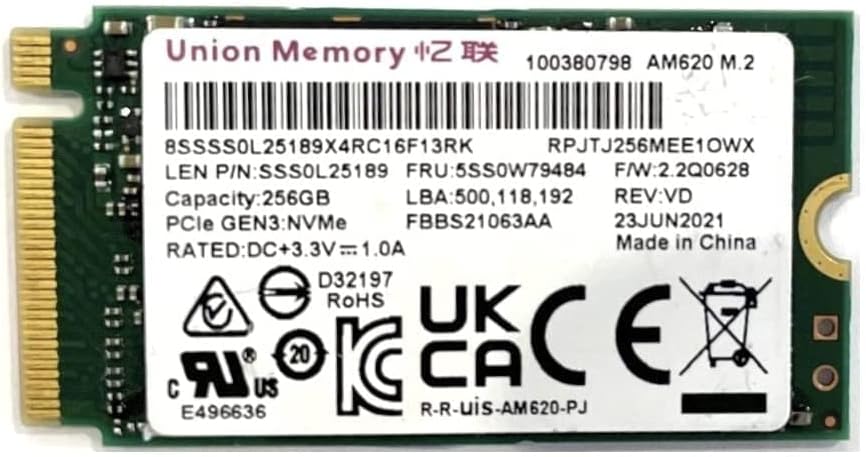 זיכרון איחוד Oydisen 256GB PCIE NVME M.2 2242 SSD כונן מצב מוצק פנימי SSS1B60641 חבילת OEM