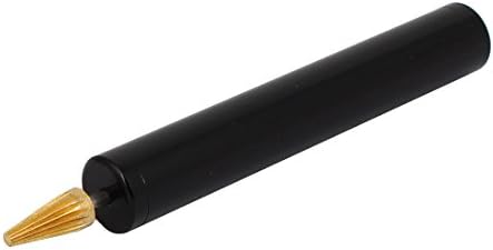 AEXIT עור מתכת עור ידית פליז ראש פליז קצה קצה עט עט DIY DIY אביזרי עור שחור אורך 127 ממ
