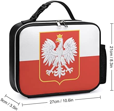 דגל נשר פולין תיק אוכל תיק עמיד בפני דליפות הדפסים חמודים עם ידית וכיס לנשים גברים עבודה פיקניק קמפינג
