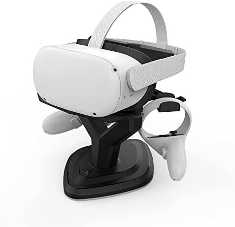 AMVR VR Stand Associelies התואמים ל- Meta Quest 2, Quest, Rift או Rift S VR אוזניות ובקרי מגע, עם