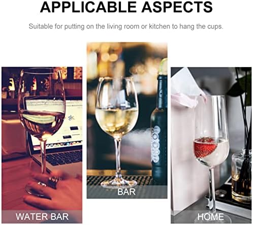 ALIPIS 2 חבילה כוס יין כוס יין תחת מחזיק זכוכית ארון מתלה כלי זכוכית תחת ארון מתלה זכוכית יין מחזיק