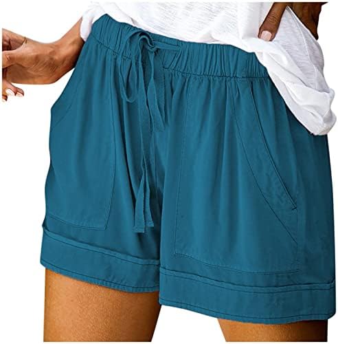 מכנסיים קצרים של yubnlvae לנשים רופפים בכושר מותניים גבוהים אלסטי עם כיסים שרוך מכנסי טרנינג מכנסי