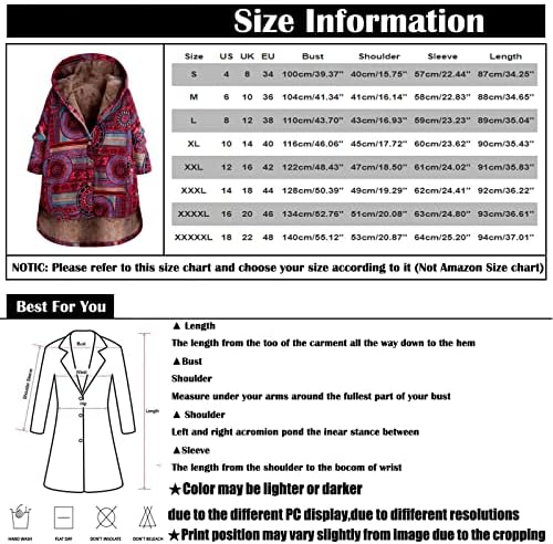 מעיל ברדס פרחוני של ליסטה פלוס גודל נשים מעיל וינטג 'מעיל מעיל חם