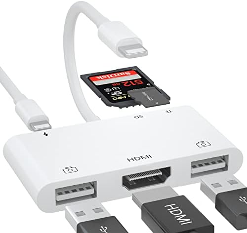 ברק LXJADAP ל- HDMI DIGITAL AV מתאם/ממיר, 6 ב 1 HDMI OTG מתאם ו- USB מצלמה מתאם וקורא כרטיסי SD/TF