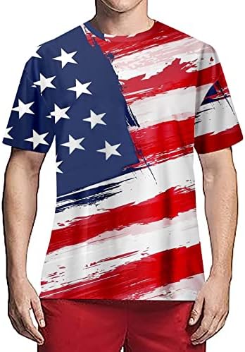 חולצות גברים של מיאשוי גדול וגבוה גברים של ארהב דגל אמריקאי פטריוטית חולצה קצר שרוול עצמאות גברים של חולצות
