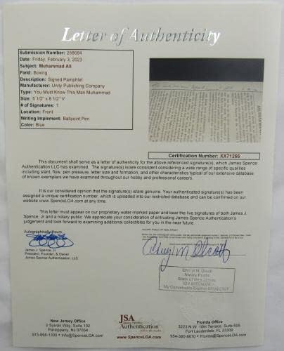 מוחמד עלי חתם על חתימה אוטומטית על חוברת איסלאם 71266-מגזיני אגרוף חתומים
