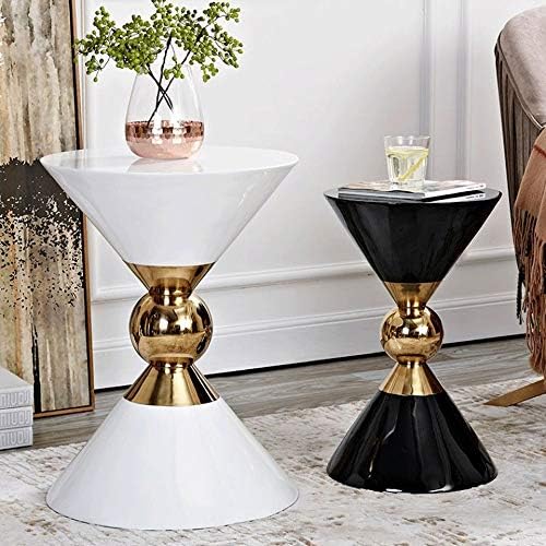 סגנון סלון צד שולחנות זהב תה-שולחן ספה סוף-שולחן לבן ושחור צד קפה שולחן
