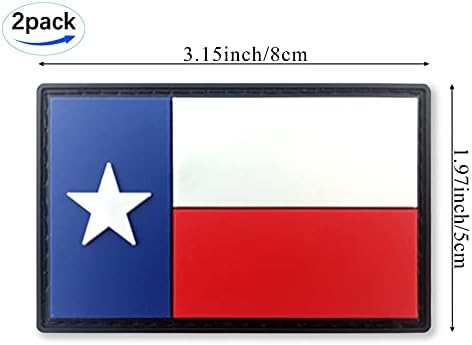 תיקון דגל QQSD טקסס טקסס טקטי טקטי PVC טלאי אטב וולאה, 2 חבילה