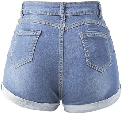 מכנסיים קצרים ג'ינס נשים סקסיות מותניים גבוהות מכנסיים קצרים בקיץ חופשה מזדמנים חוף מכנסיים קצרים