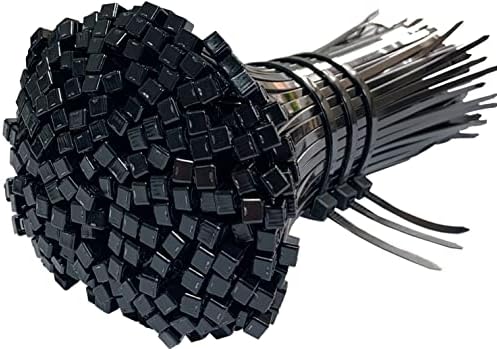 קשרי רוכסן כבלים 100 חבילה ניילון שחור כבד כבד 8 אינץ 'קשרי חוט מפלסטיק עם חוזק מתיחה של 50 קילוגרמים,