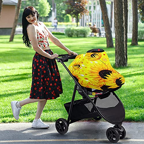 Mnsruu כיסוי מושב לרכב לתינוק לתינוק נמתח מניקה צעיף סיעוד רך נושם נושם מושב מכוניות חופה £ ¬ פרח