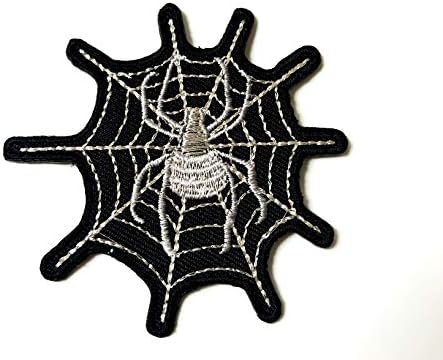 עכביש באינטרנט לוגו שחור אופנוען תפור ברזל על בגדי טלאי שלט של תאי אפליקציה