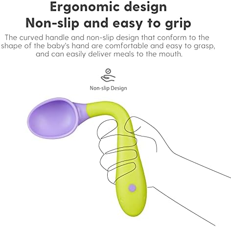 כלי תינוקות AQUP Spoon & Fork מוגדרים עם תיק נשיאה בטוח, ערכת כלי אימונים להאכלת פעוטות, ילדים בגילאי