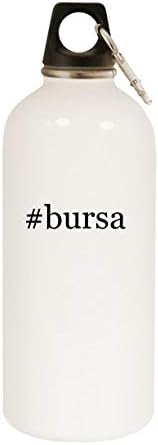 מוצרי מולנדרה bursa - 20oz hashtag בקבוק מים לבנים נירוסטה עם קרבינר, לבן