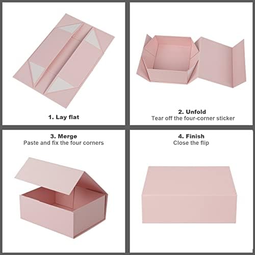 בטפאק קופסאות ורודות קופסאות מתנה סגירה מגנטית 8.2 על 6.4 על 3.3 בקופסת מתנה לחתונה עם מכסים קופסת מתנה לתינוק