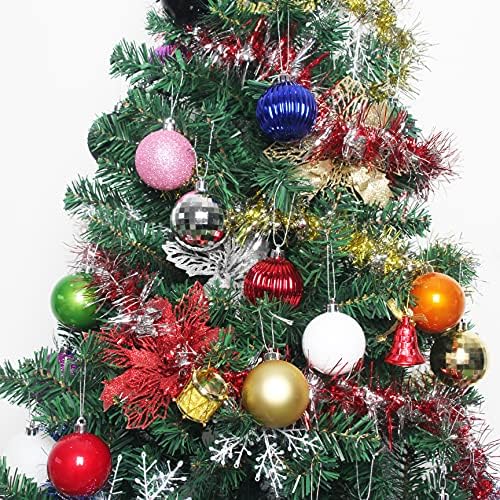 קישוטי כדור חג המולד, 25 קישוט עץ חג המולד כדורים תלויים, קישוטים לחג המולד, קישוטים למסיבות, 5 סוגים של