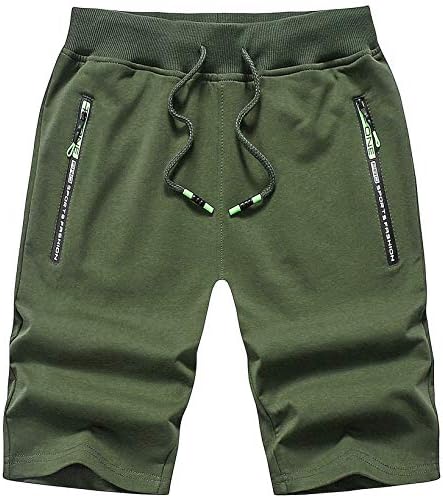 מכנסיים קצרים לגברים של כריסונו המותניים האלסטיים המותניים האתלטיים מכנסיים עם כיסי רוכסן