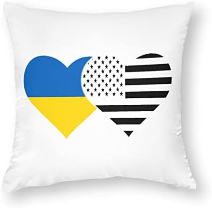 דגל אוקראינה ומערך דגל אמריקאי של 2 כריות זריקה מכסה כריות כרית מרובעות לספה ספה דקורטיבית מכונית חדר שינה
