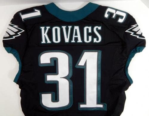 2014 Philadelphia Eagles Jordan Kovacs 31 משחק הונפק ג'רזי שחור 42 DP23011 - משחק NFL לא חתום משומש
