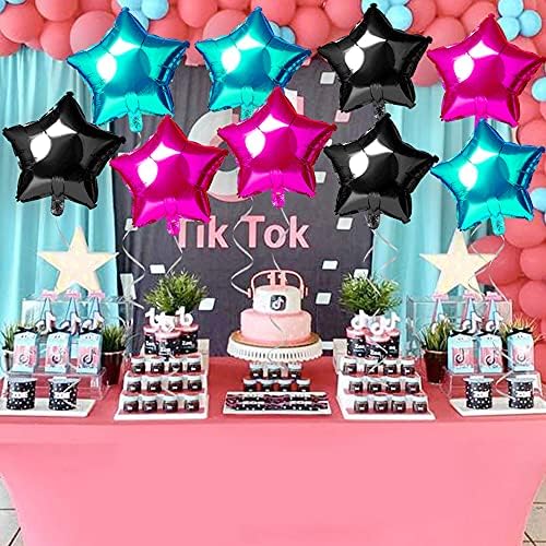 Furuix Tik Tok קישוטים ליום הולדת כוכב ערכת בלון טיק טוק בלון מוסיקה בלונים בלונים ציוד מסיבת מפלגת המסיבות