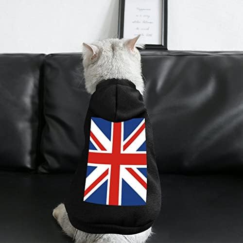 איחוד ג'ק ג'ק בריטניה דגל קפוצ'ונים כלבים מצחיקים בגדי חיות מחמד סווטשירט סווטשירט עם כובע מודפס לכלבים